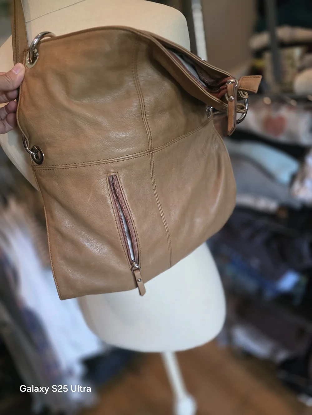 Valentina Tan Leather Crossbody Bag - Classic Everyday Carry
